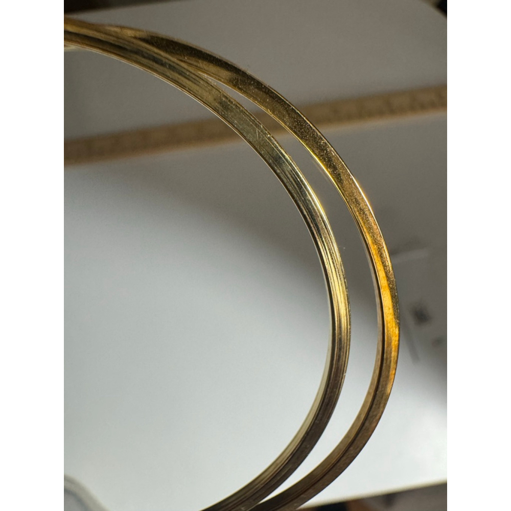 14K Gold sterling silver large thin hoop earrings. Macy’s Bridge Jewelry Hoops - Picture 4 of 10